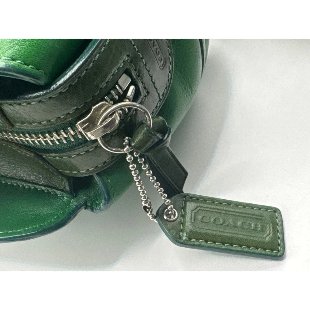 Vintage Coach 7465‎ Hamilton Kelly Green Leather Satchel Handbag